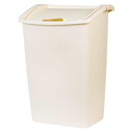 Rubbermaid 11.25 gal Bisque Plastic Swing-Out Trash Can 2803 BISQU